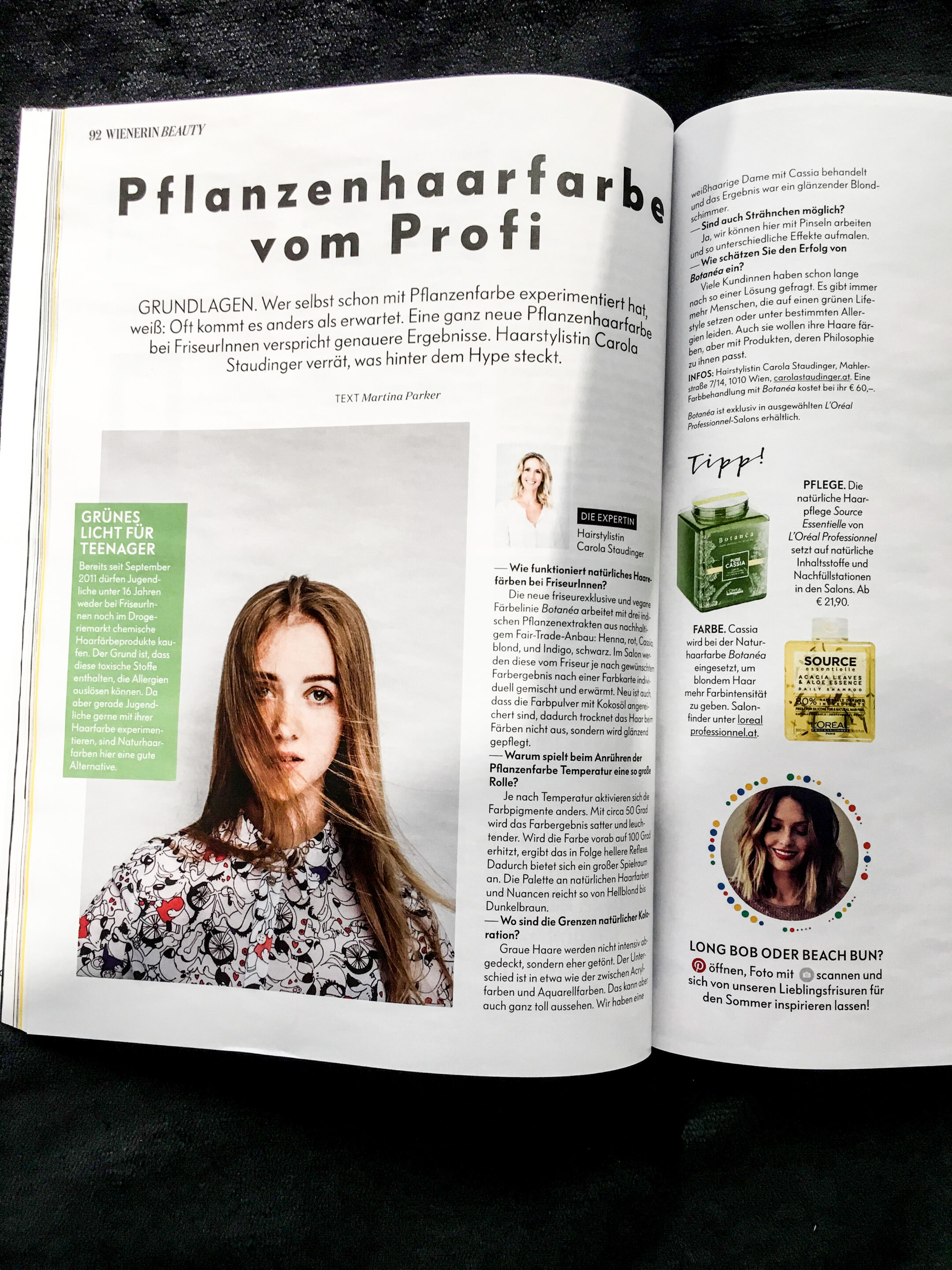Carola Claudia Staudinger Hair Salon & Spa Ausführliche Berichterstattung über unseren Salon im bekannten Top Hair Austria Magazin - Ausgabe 03/2021.